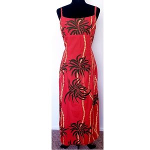 ORANGE PALM LEAF DRESS